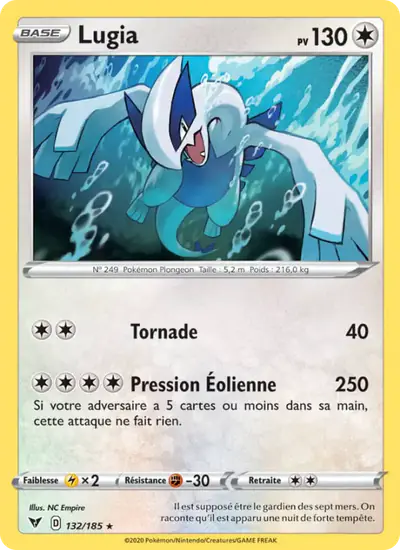 Image de la carte Pokemon Lugia 132/185