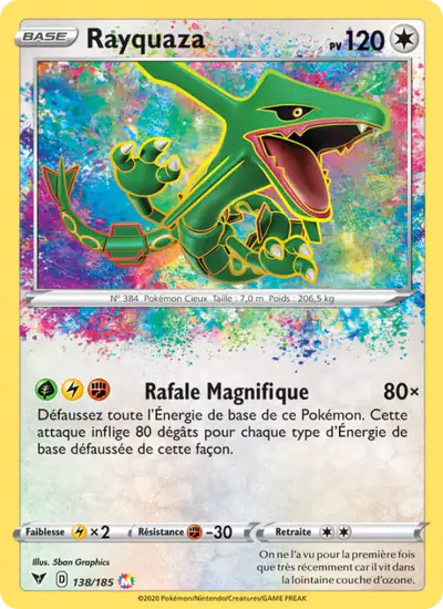 Image de la carte Pokemon Rayquaza 138/185