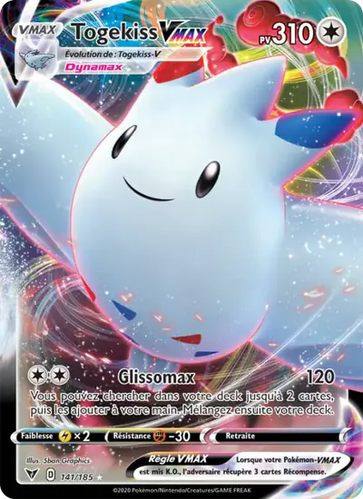 Image de la carte Pokemon Togekiss VMAX 141/185