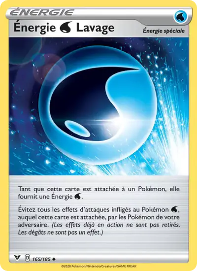 Image de la carte Pokemon Énergie {W} Lavage 165/185