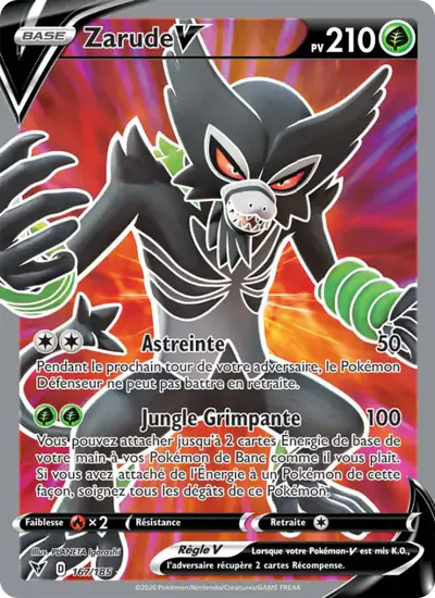 Image de la carte Pokemon Zarude V 167/185