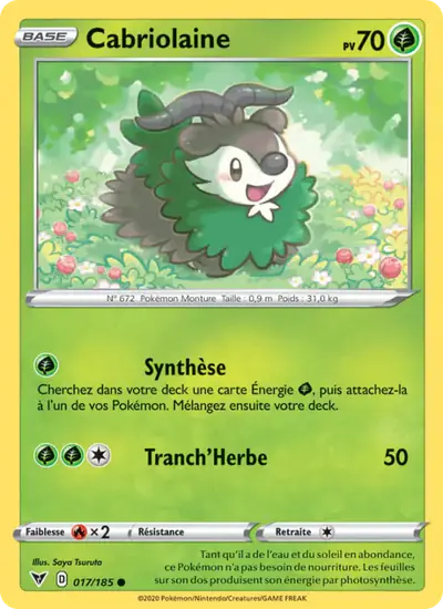 Image de la carte Pokemon Cabriolaine 017/185