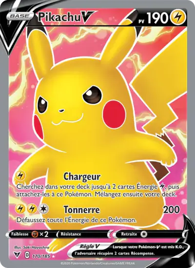Image de la carte Pokemon Pikachu V 170/185