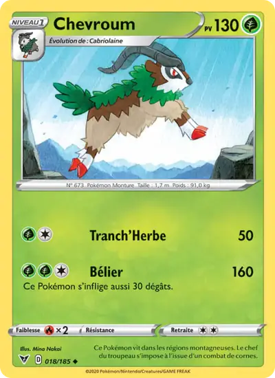 Image de la carte Pokemon Chevroum 018/185