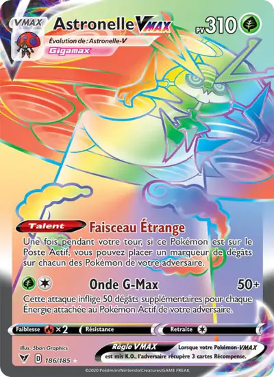 Image de la carte Pokemon Astronelle VMAX 186/185