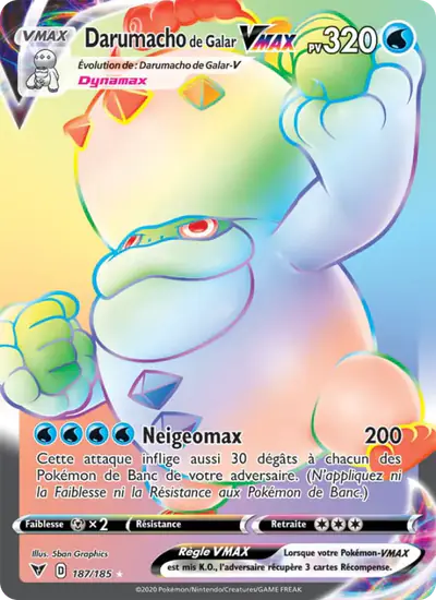 Image de la carte Pokemon Darumacho de Galar VMAX 187/185