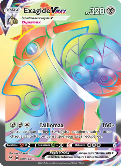 Image de la carte Pokemon Exagide VMAX 190/185