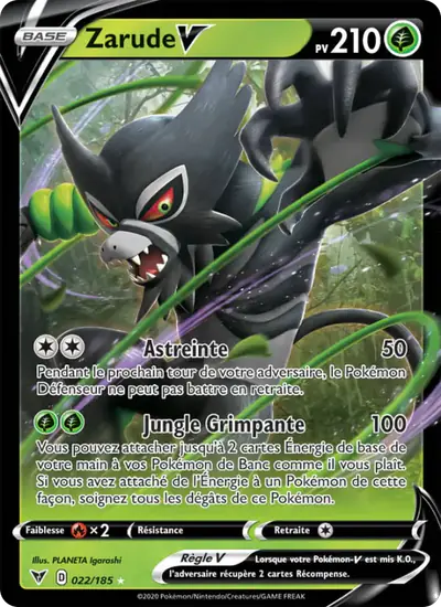 Image de la carte Pokemon Zarude V 022/185