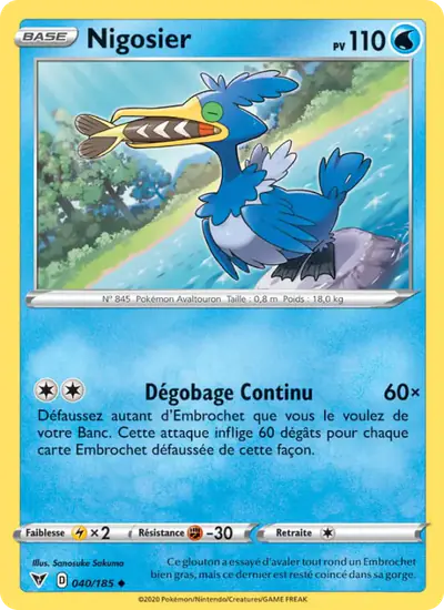 Image de la carte Pokemon Nigosier 040/185