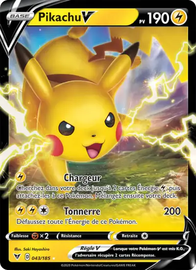 Image de la carte Pokemon Pikachu V 043/185