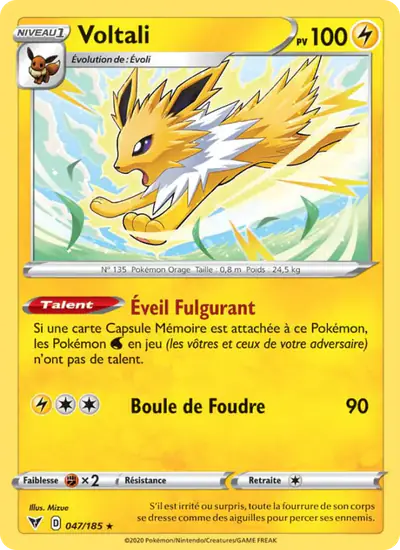 Image de la carte Pokemon Voltali 047/185