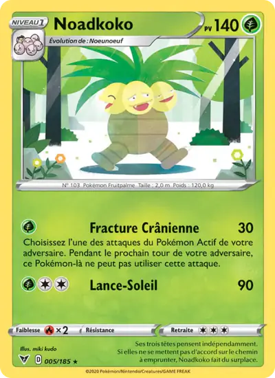 Image de la carte Pokemon Noadkoko 005/185