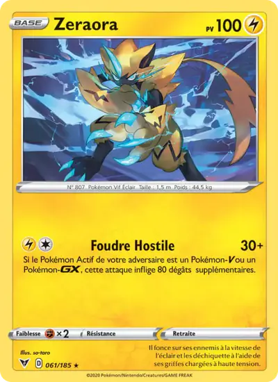 Image de la carte Pokemon Zeraora 061/185