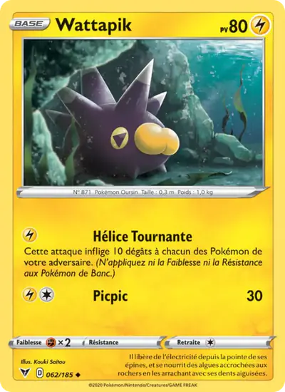 Image de la carte Pokemon Wattapik 062/185