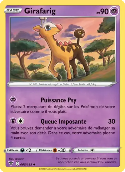 Image de la carte Pokemon Girafarig 065/185