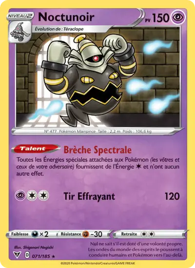 Image de la carte Pokemon Noctunoir 071/185