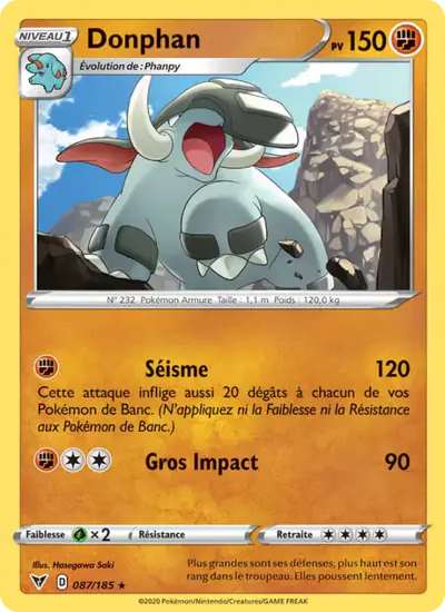 Image de la carte Pokemon Donphan 087/185