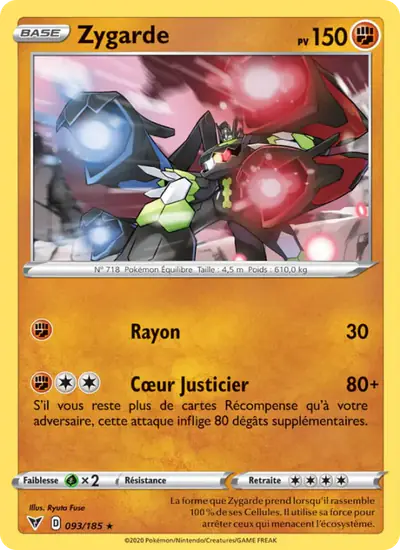 Image de la carte Pokemon Zygarde 093/185