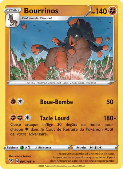 Image de la carte Pokemon Bourrinos 097/185