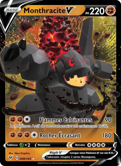 Image de la carte Pokemon Monthracite V 098/185
