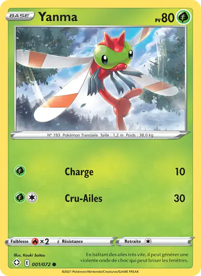 Image de la carte Pokemon Yanma 001/72