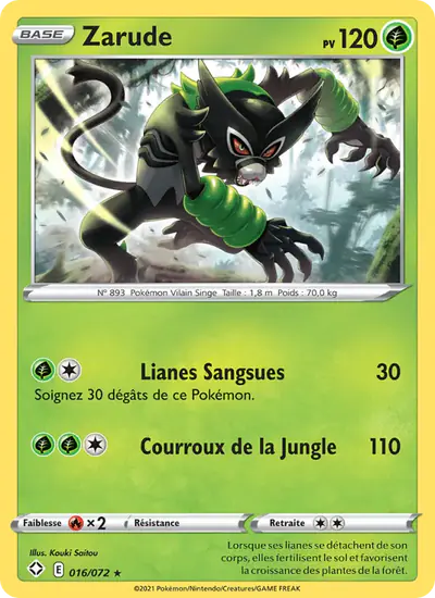Image de la carte Pokemon Zarude 016/72
