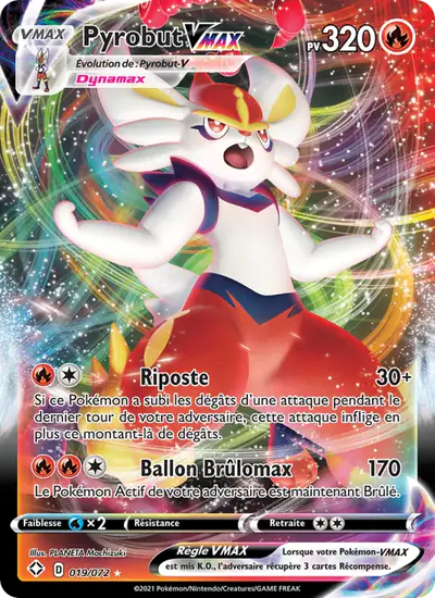 Image de la carte Pokemon Pyrobut VMAX 019/72