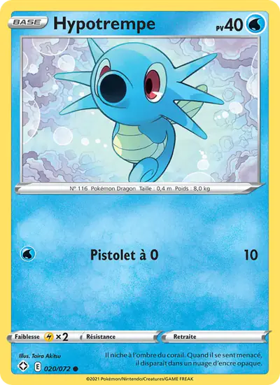 Image de la carte Pokemon Hypotrempe 020/72