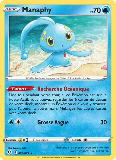 Image de la carte Pokemon Manaphy 024/72