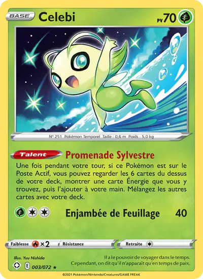 Image de la carte Pokemon Celebi 003/72