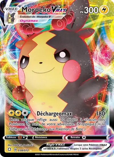 Image de la carte Pokemon Morpeko VMAX 038/72