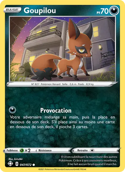 Image de la carte Pokemon Goupilou 047/72