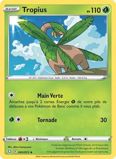 Image de la carte Pokemon Tropius 005/72