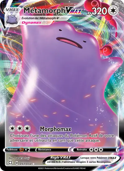 Image de la carte Pokemon Métamorph VMAX 051/72