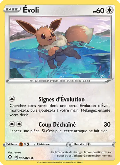 Image de la carte Pokemon Évoli 052/72