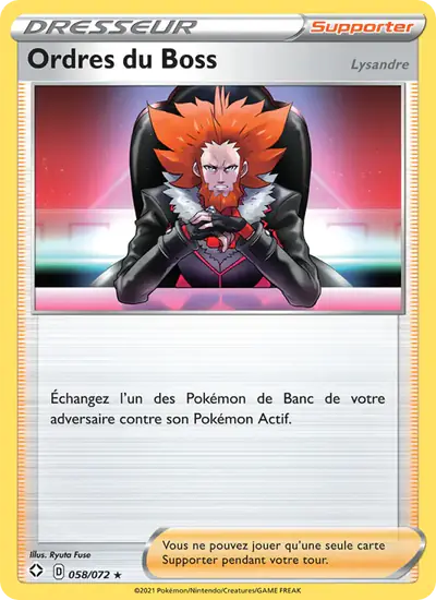 Image de la carte Pokemon Ordres du Boss 058/72