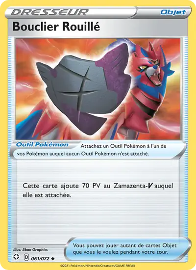 Image de la carte Pokemon Bouclier Rouillé 061/72
