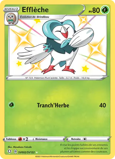 Image de la carte Pokemon Efflèche SV002/72