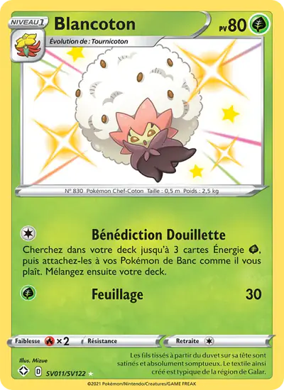 Image de la carte Pokemon Blancoton SV011/72