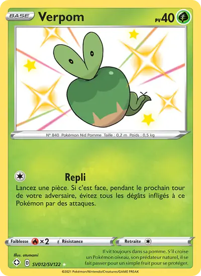 Image de la carte Pokemon Verpom SV012/72