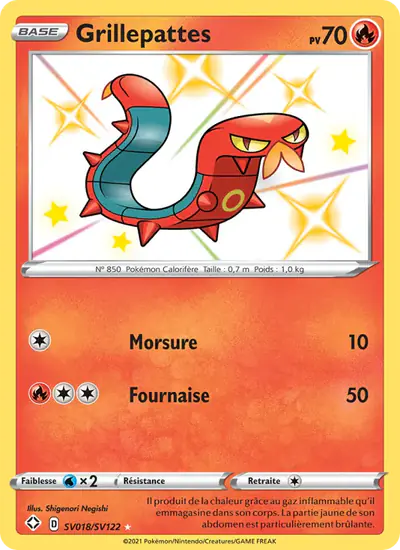 Image de la carte Pokemon Grillepattes SV018/72