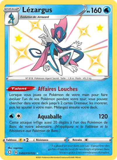 Image de la carte Pokemon Lézargus SV027/72