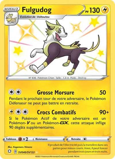 Image de la carte Pokemon Fulgudog SV040/72