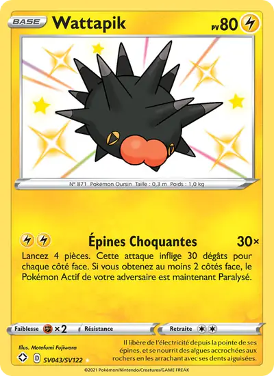 Image de la carte Pokemon Wattapik SV043/72