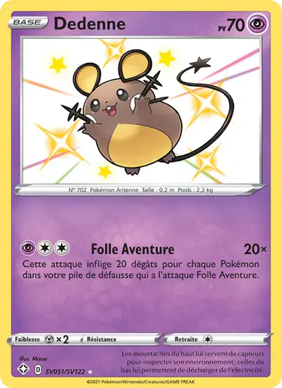 Image de la carte Pokemon Dedenne SV051/72
