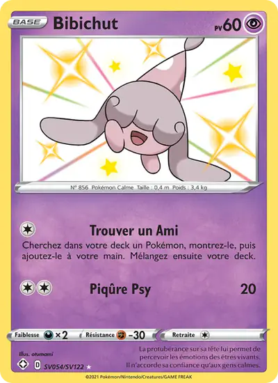 Image de la carte Pokemon Bibichut SV054/72
