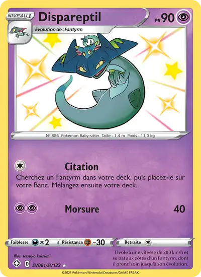 Image de la carte Pokemon Dispareptil SV061/72