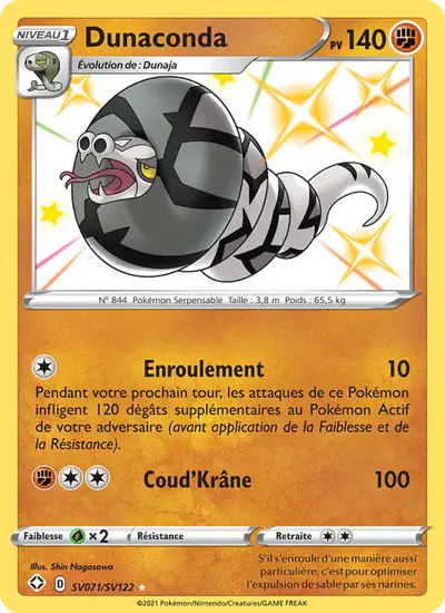 Image de la carte Pokemon Dunaconda SV071/72