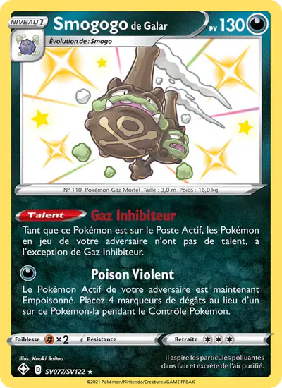 Image de la carte Pokemon Smogogo de Galar SV077/72