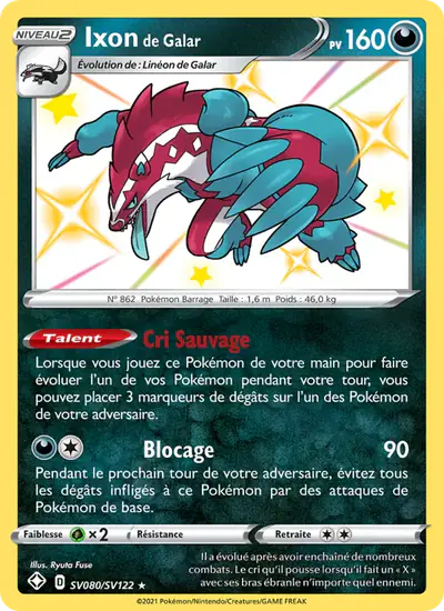 Image de la carte Pokemon Ixon de Galar SV080/72